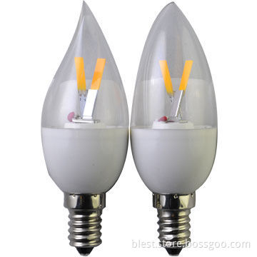 LED Filament Bulbs, COB, E12/E14/E26/E27/B22, 2W, 220V AC, 250lm, CRI>80